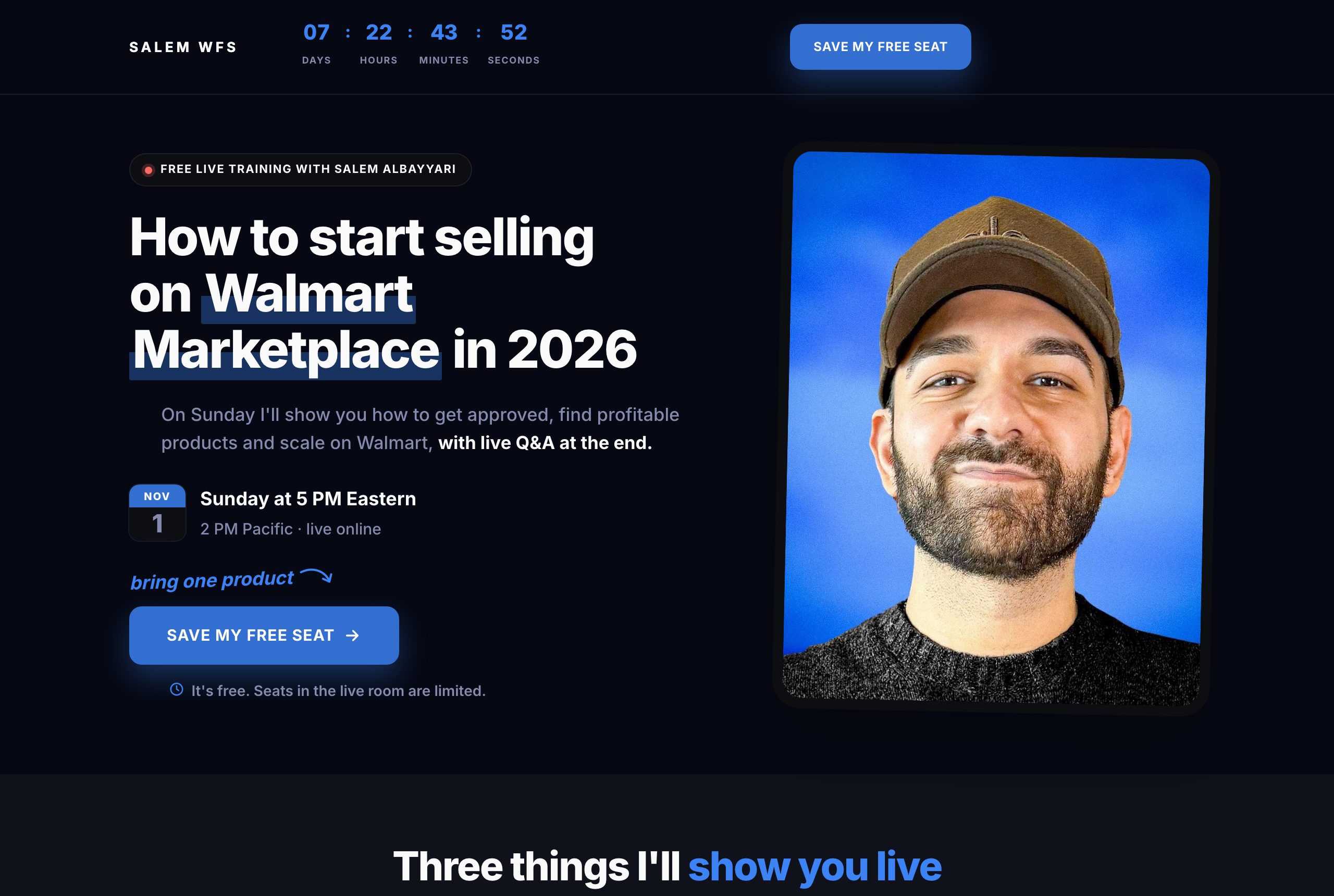 The Salem WFS registration page